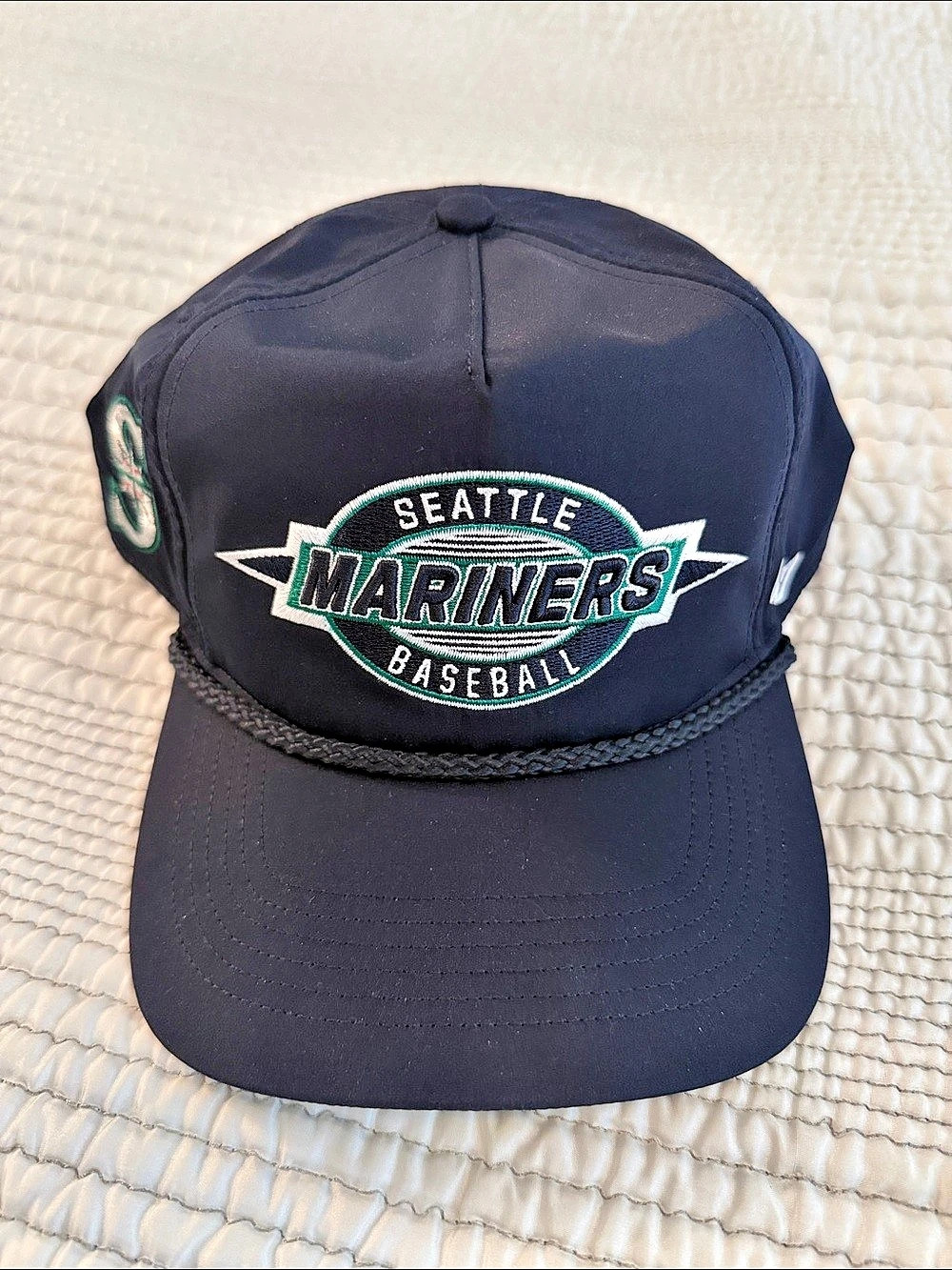 '47 Brand Seattle Mariners Navy Condor Hitch Snapback Hat Black & Green Like New